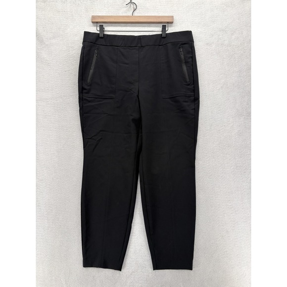 Lane Bryant Pants - Lane Bryant Jogger Pants Womens 16 Black Tapered Zip Pocket Stretch Casual NWT